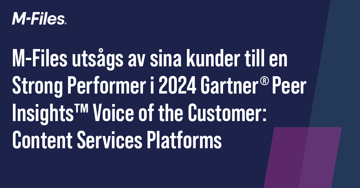 M-Files Erkänd som en 2024 Gartner® Peer Insights™